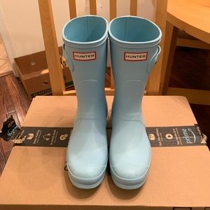 Light blue women’s Hunter boots - tall - size 9